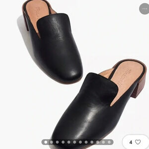 Madewell Black Leather Mules